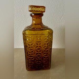 Vintage, Amber decanter,  7.75”